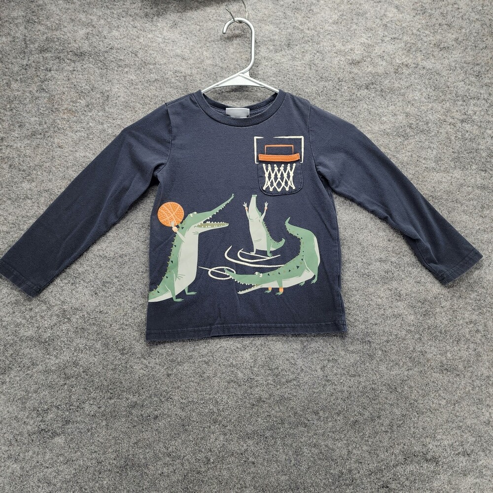 Tommy Bahama Shirt Toddlers 4T Long Sleeve Gray Alligator
